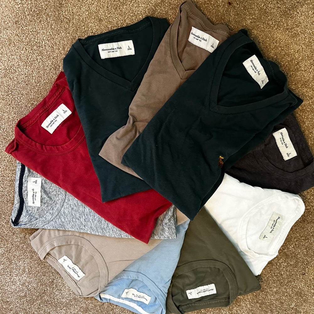 Abercrombie soft af tshirts lot of 10, size large